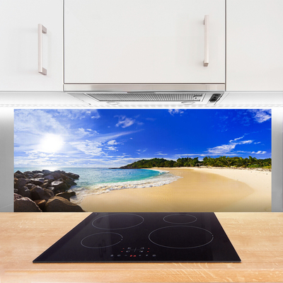 Szkło nad Blatem Słoneczny Dzień Na Plaży