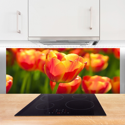 Panel Szklany Barwna Łąka Tulipanowa