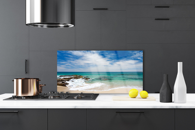 Szkło Ozdobne do Kuchni Piaszczyste Wybrzeże Morza