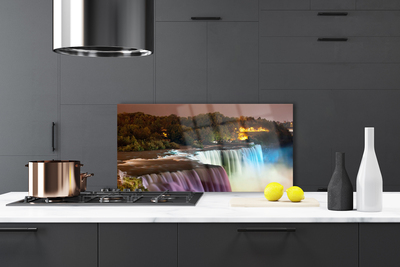 Panel Szklany do Kuchni Leśna Kaskada Wodna