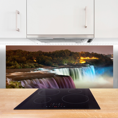 Panel Szklany do Kuchni Leśna Kaskada Wodna