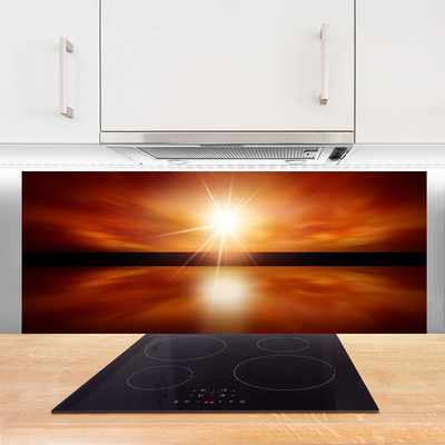 Panel Szklany do Kuchni Niebiański Odblask W Wodzie