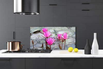 Panel Szklany do Kuchni Wyrafinowany Motyw Florystyczny