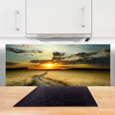 Panel Szklany do Kuchni Droga Przez Złote Pola