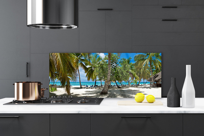 Panel Szklany do Kuchni Cień Palmy Na Piasku
