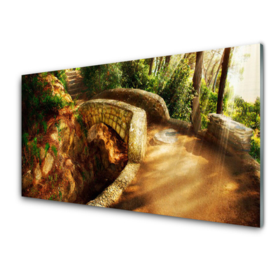Panel Szklany Malowniczy Most Wśród Drzew