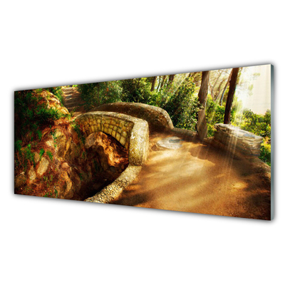 Panel Szklany Malowniczy Most Wśród Drzew