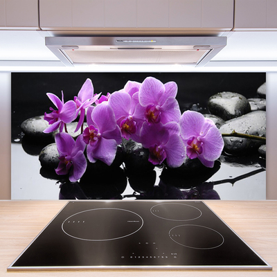 Panel Szklany Harmonijny Kwiat Na Kamieniach