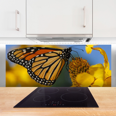 Panel Szklany Motyl Kwiat Przyroda