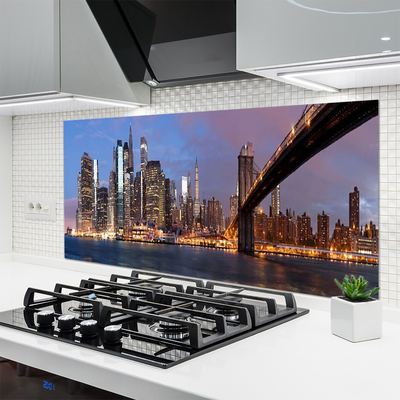 Panel Szklany Nowoczesny Most Nad Wielkim Miastem