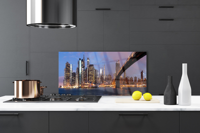 Panel Szklany Nowoczesny Most Nad Wielkim Miastem