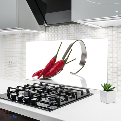Szkło do Kuchni na Ścianę Ostra Papryczka Chili W Kuchni