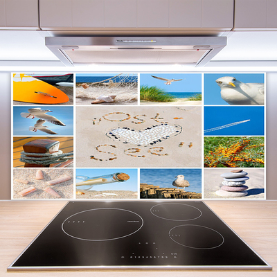 Panel Szklany Mewy Nad Brzegiem Oceanu