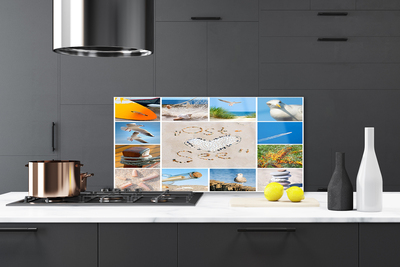 Panel Szklany Mewy Nad Brzegiem Oceanu