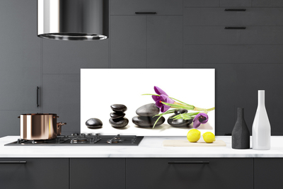 Panel Szklany do Kuchni Pierwsze Krokusy w Akwareli