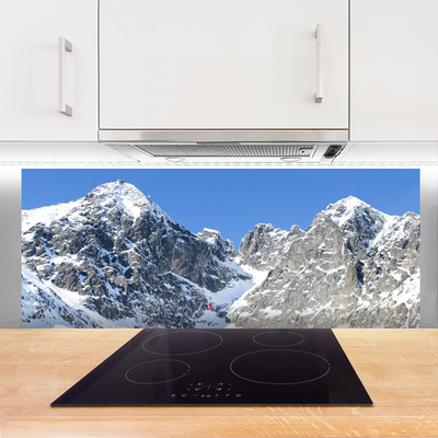 Panel Szklany do Kuchni Majestatyczny Śnieżny Szczyt
