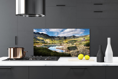 Panel Szklany do Kuchni Błękitne Jezioro u Stóp Gór