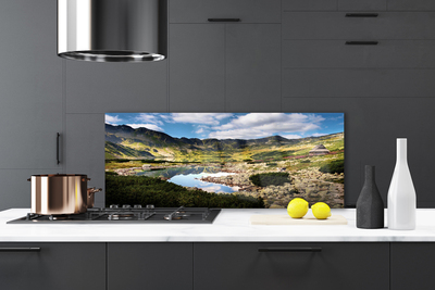 Panel Szklany do Kuchni Błękitne Jezioro u Stóp Gór