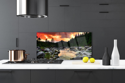 Panel Szklany Leśna Rzeka wpadająca do Jeziora