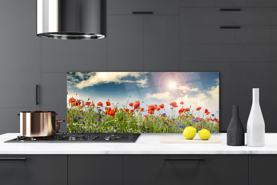 Panel Szklany Letnia Łąka w Blasku Dnia