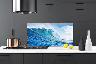 Panel Szklany Wzburzone Fale pod Niebem