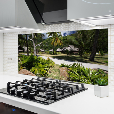 Szkło Ozdobne do Kuchni Tropikalna Palma w Słońcu