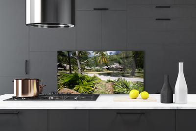 Szkło Ozdobne do Kuchni Tropikalna Palma w Słońcu