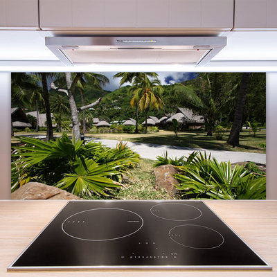 Szkło Ozdobne do Kuchni Tropikalna Palma w Słońcu