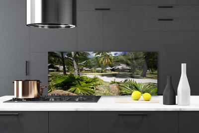 Szkło Ozdobne do Kuchni Tropikalna Palma w Słońcu