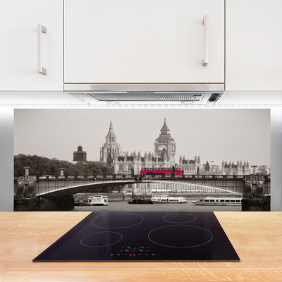 Szkło Ozdobne do Kuchni Ikona Londynu: Big Ben i Most