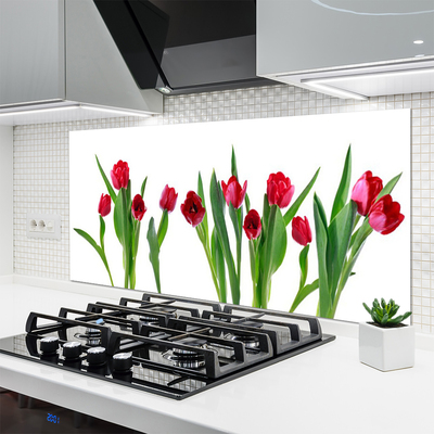 Szkło Ozdobne do Kuchni Barwna Kompozycja Tulipanów