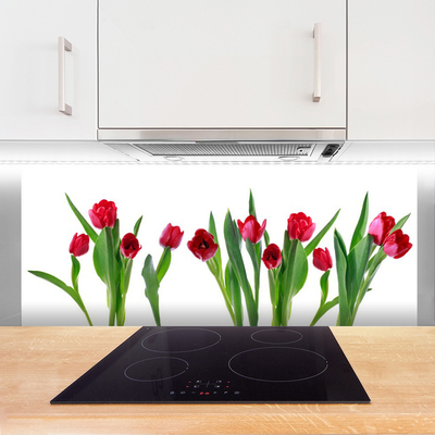 Szkło Ozdobne do Kuchni Barwna Kompozycja Tulipanów