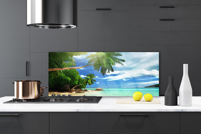 Szkło Ozdobne do Kuchni Rajski Brzeg z Palmami