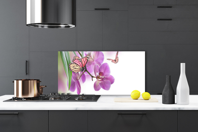 Szkło Ozdobne do Kuchni Taniec Motyli nad Kwiatami