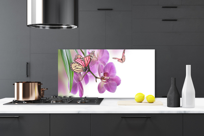 Szkło Ozdobne do Kuchni Taniec Motyli nad Kwiatami