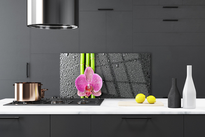 Panel Szklany Orientalny Bambus i Kwiaty