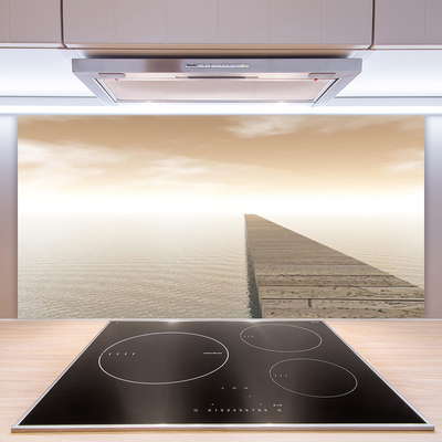 Szkło do Kuchni na Ścianę Konstrukcja Molo o Poranku