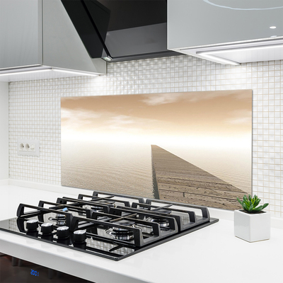 Szkło do Kuchni na Ścianę Konstrukcja Molo o Poranku