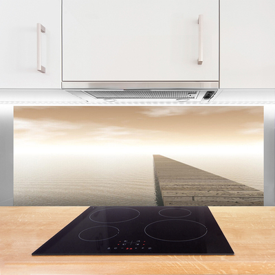 Szkło do Kuchni na Ścianę Konstrukcja Molo o Poranku