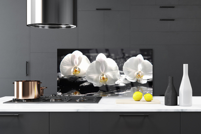 Szkło do Kuchni na Ścianę Subtelny Biały Storczyk