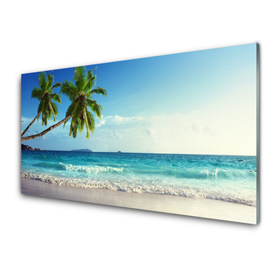 Panel Szklany Morze Plaża Palma Krajobraz
