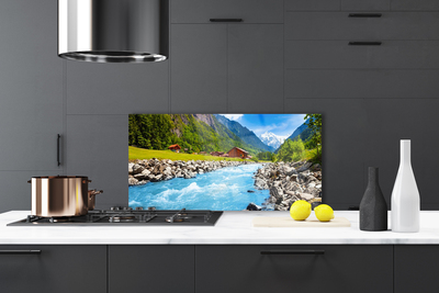 Panel Szklany Kręta Rzeka w Górskiej Dolinie