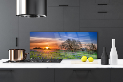 Panel Szklany Słoneczna Polana o Poranku