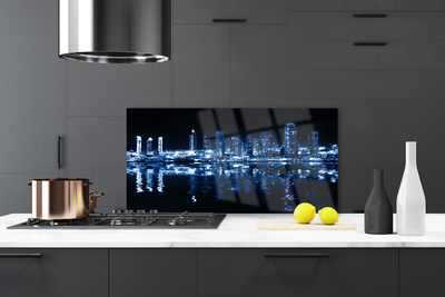 Panel Szklany do Kuchni Panorama Nowoczesnej Metropolii