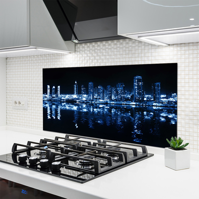 Panel Szklany do Kuchni Panorama Nowoczesnej Metropolii