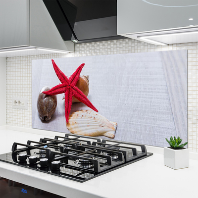 Panel Szklany do Kuchni Oceaniczne Skarby na Piasku