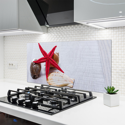 Panel Szklany do Kuchni Oceaniczne Skarby na Piasku