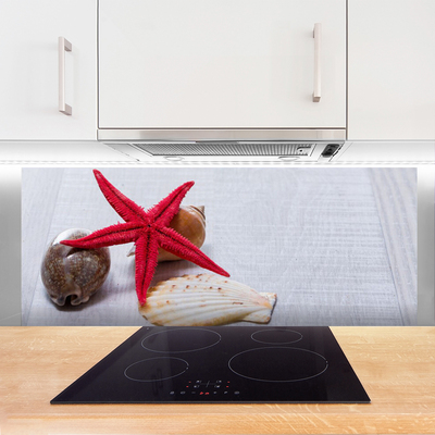 Panel Szklany do Kuchni Oceaniczne Skarby na Piasku