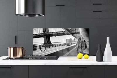 Panel Szklany do Kuchni Rowerowy Szlak nad Mostem