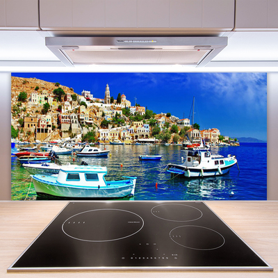 Panel Szklany do Kuchni Przystań w Portowym Mieście